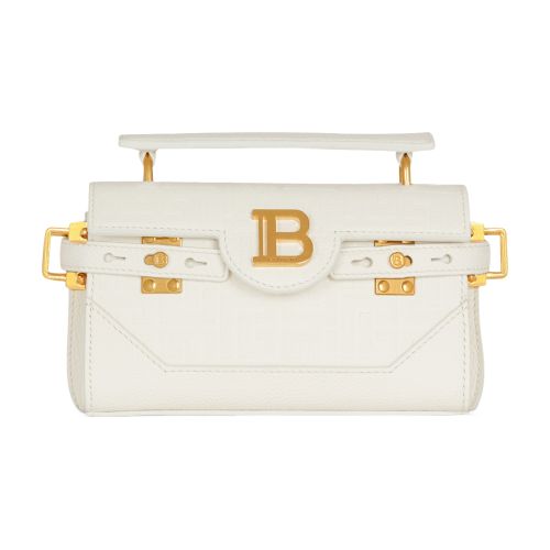 Balmain B-Buzz 19 Grained Leather Monogram Bag