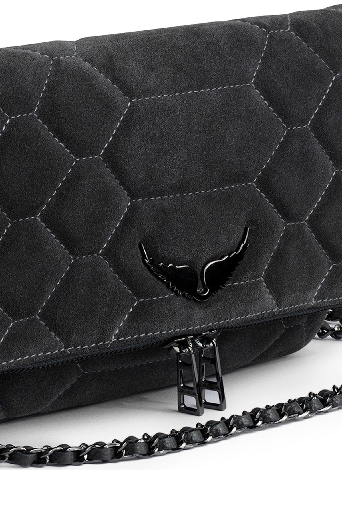 Zadig & Voltaire Rock Quilted Suede Clutch