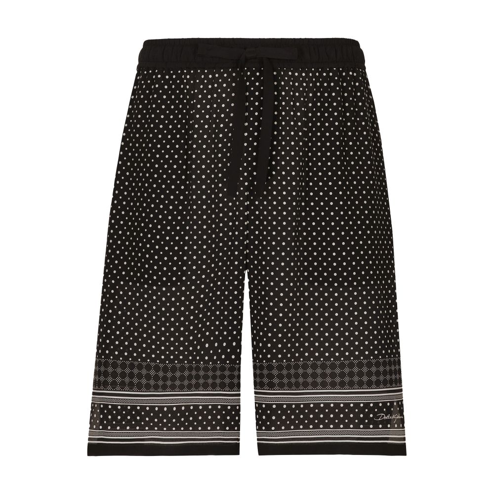 Dolce & Gabbana Tie-print silk jogging shorts