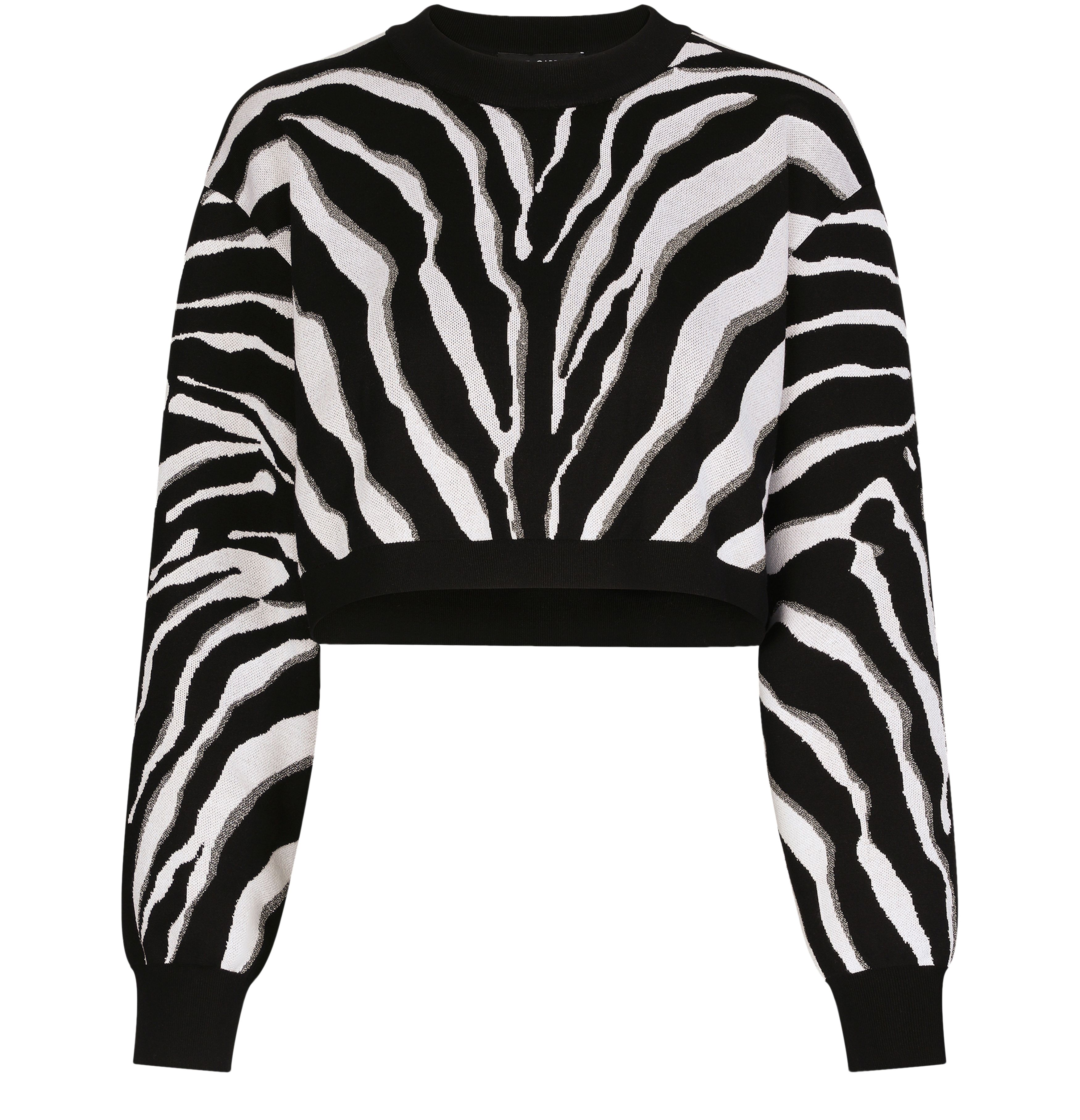 Dolce & Gabbana Cropped zebra jacquard silk sweater