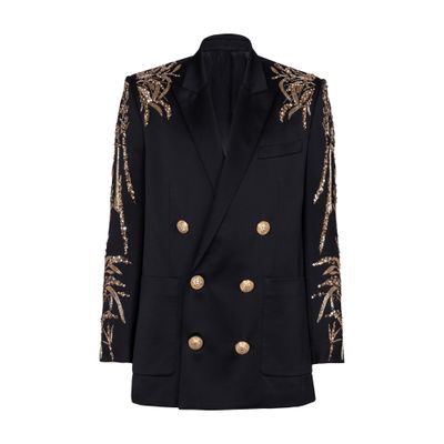 Balmain Embroidered bamboo sleeved blazer