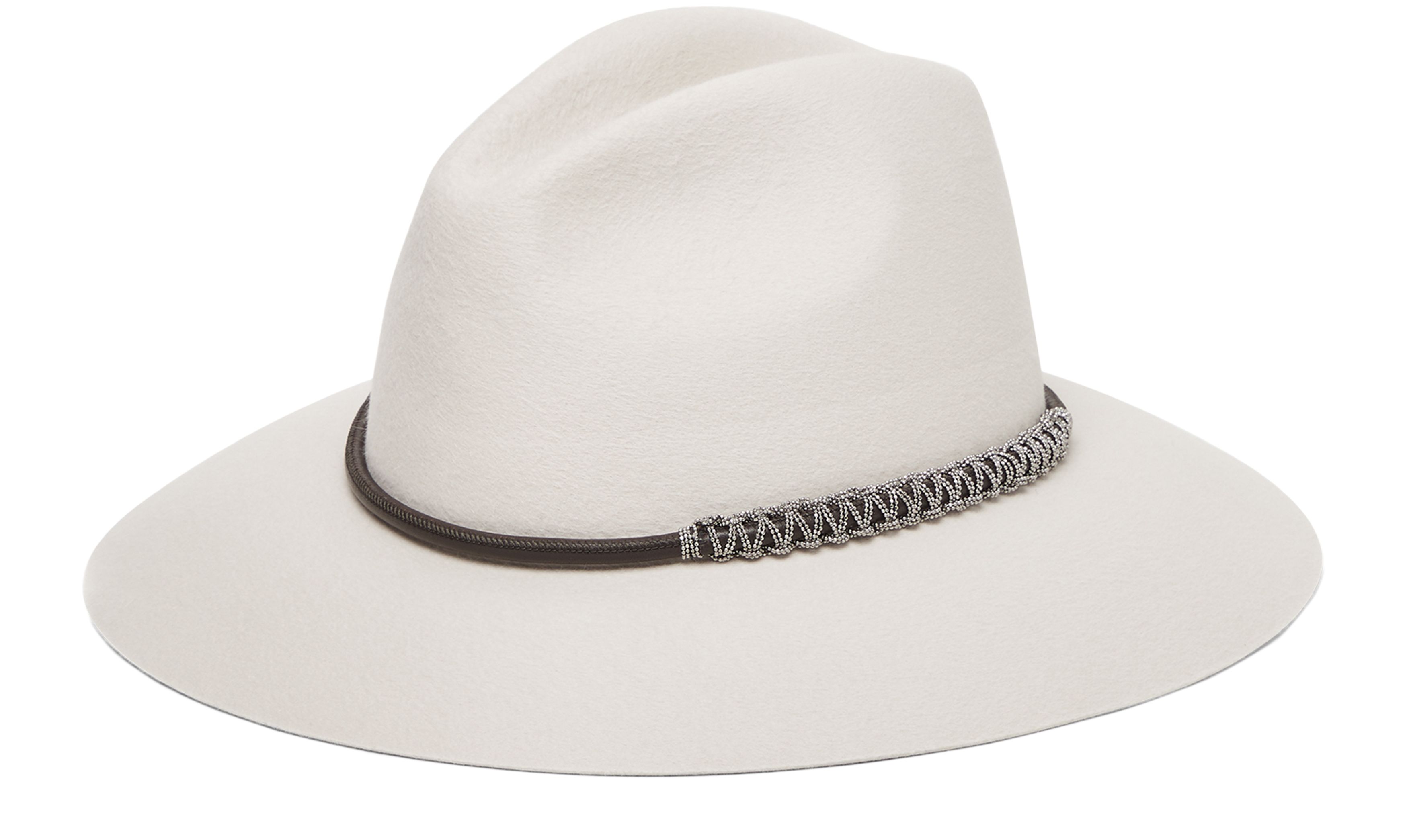 Brunello Cucinelli Felt fedora with monili