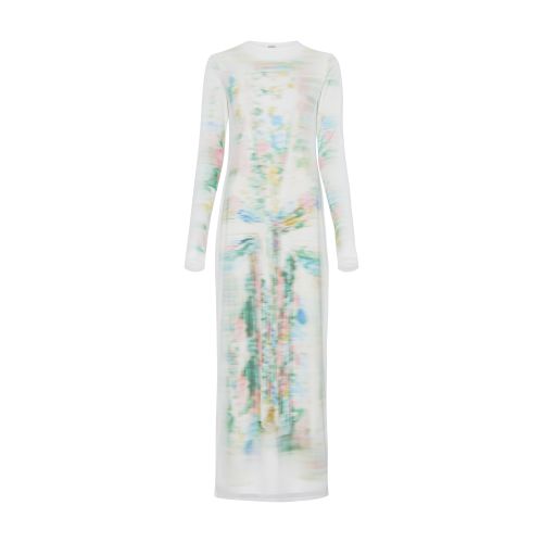 Loewe Blurred print long-sleeved dress