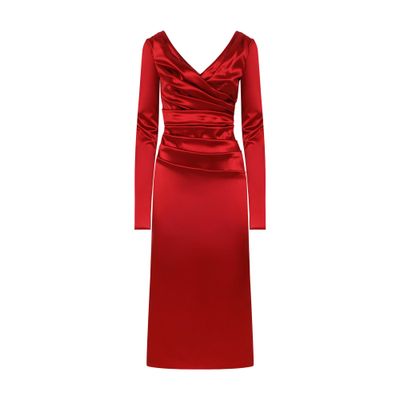 Dolce & Gabbana Satin draped calf-length dress