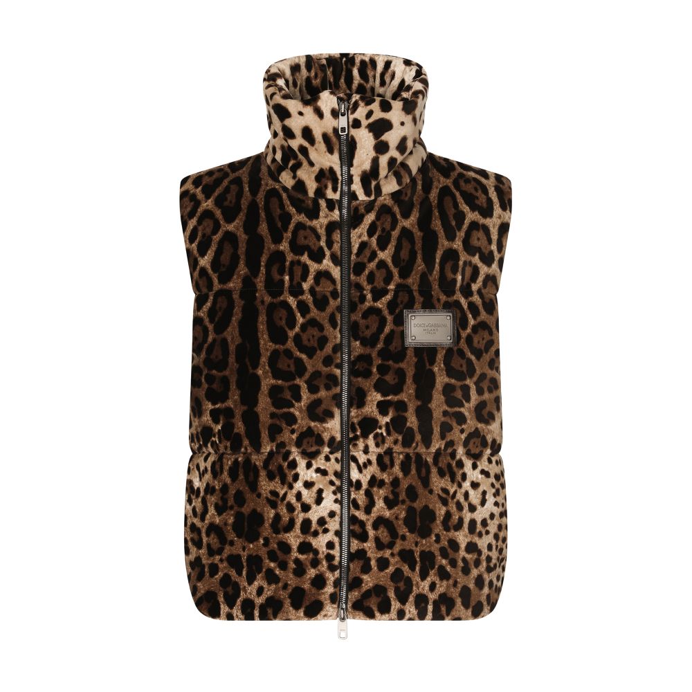 Dolce & Gabbana Sleeveless leopard-print jacket