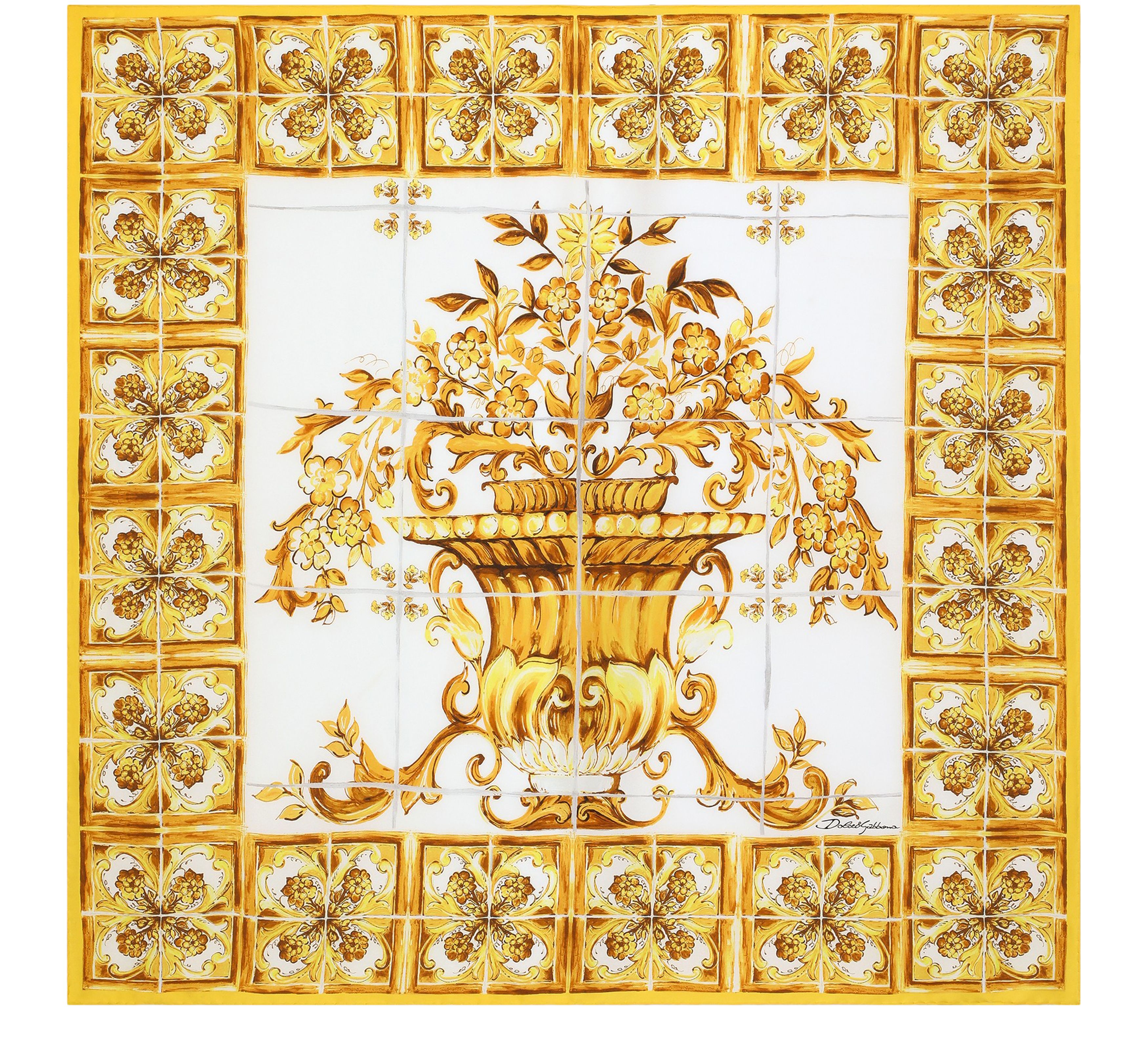 Dolce & Gabbana Majolica-print silk foulard (90x90)