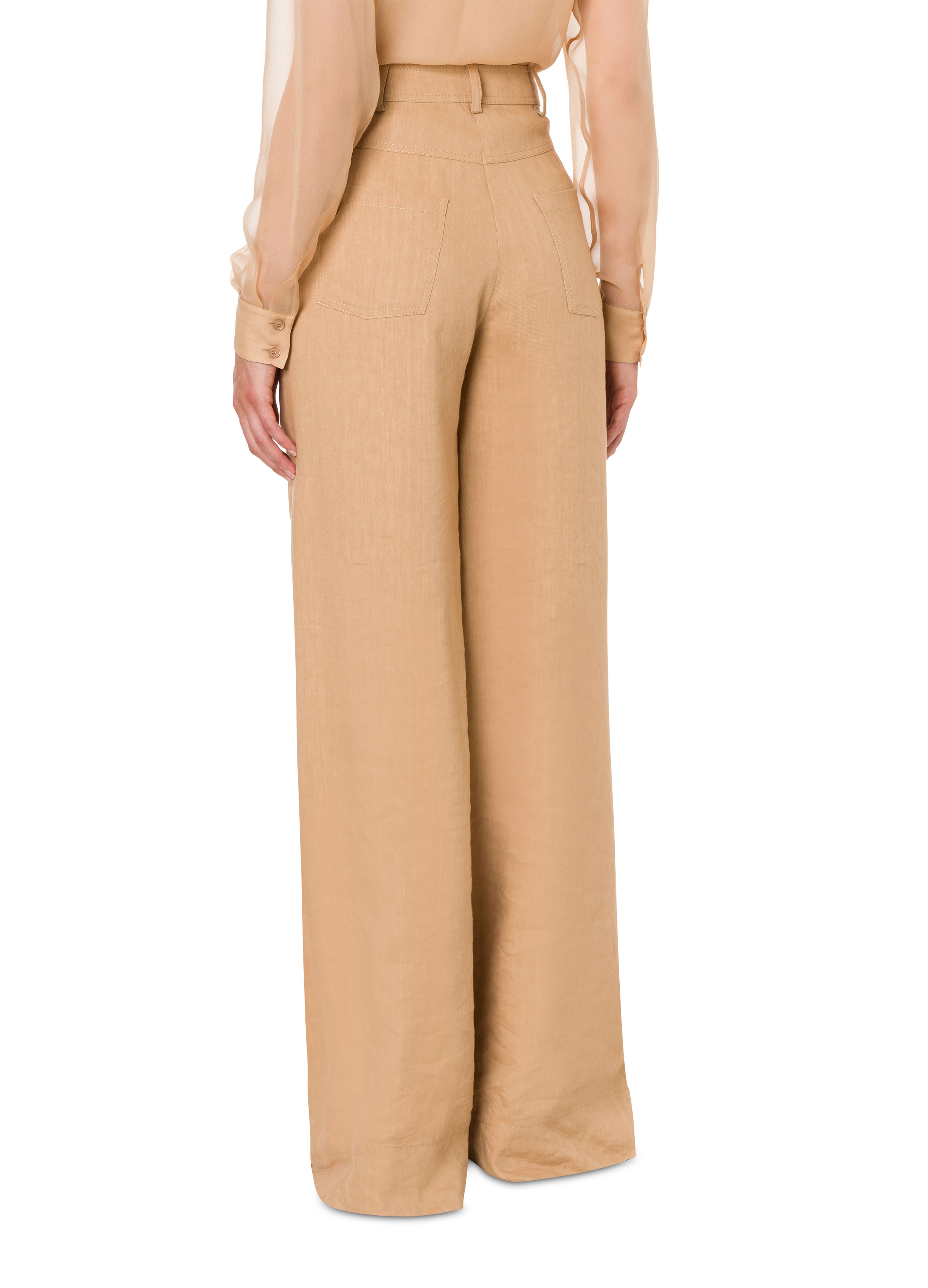 Alberta Ferretti Wide-leg viscose linen trousers