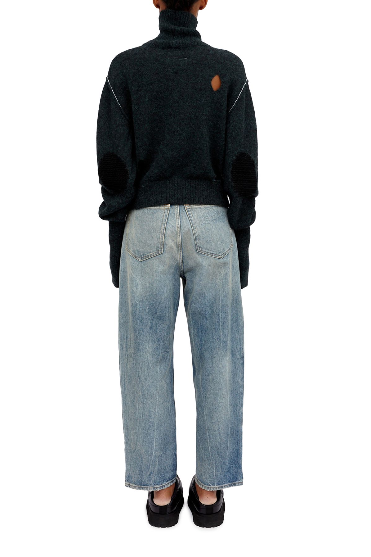 MM6 Maison Margiela Distressed high collar jumper