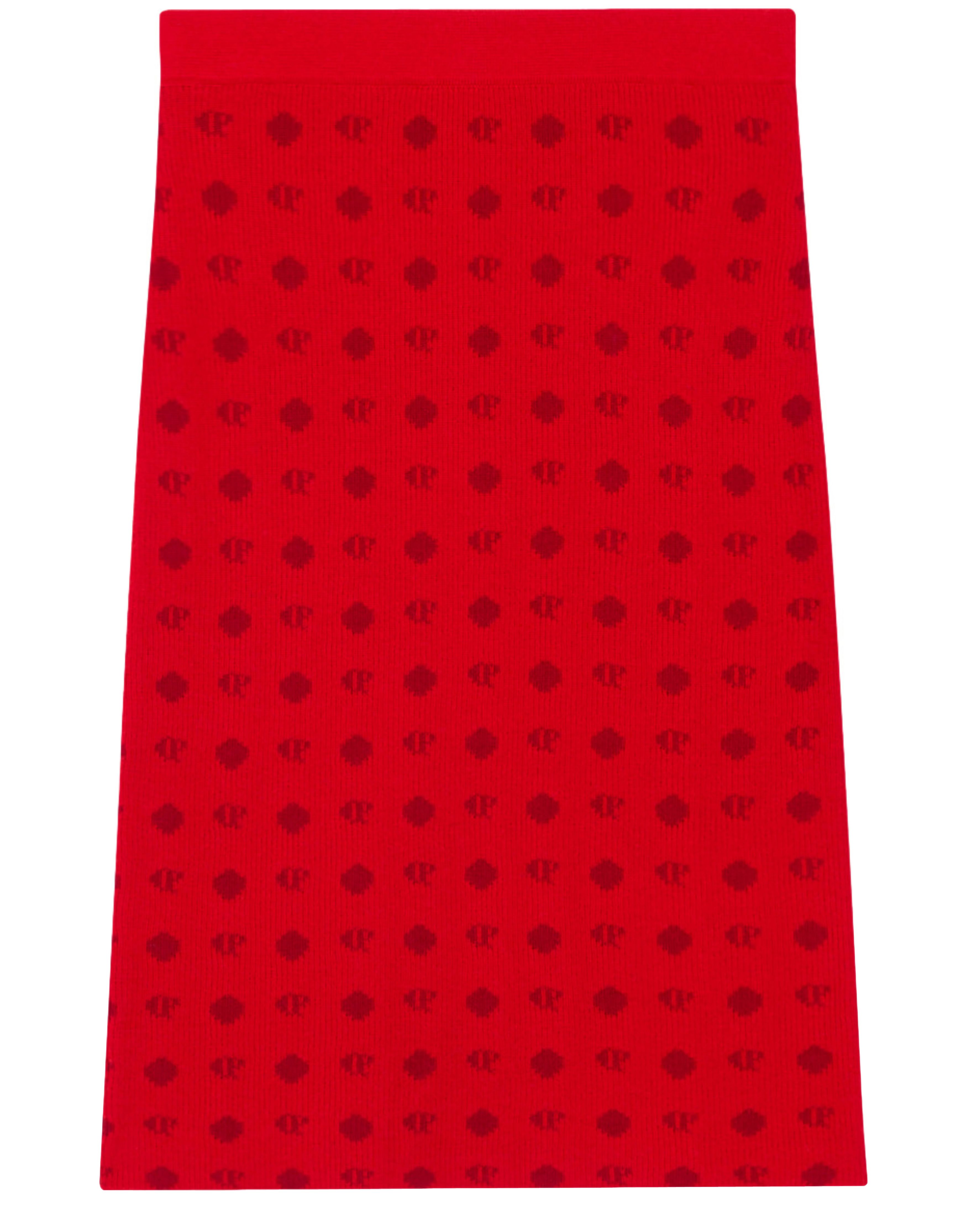  Mid-length knit skirt