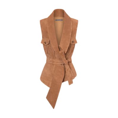 Alberta Ferretti Suede waistcoat with sash