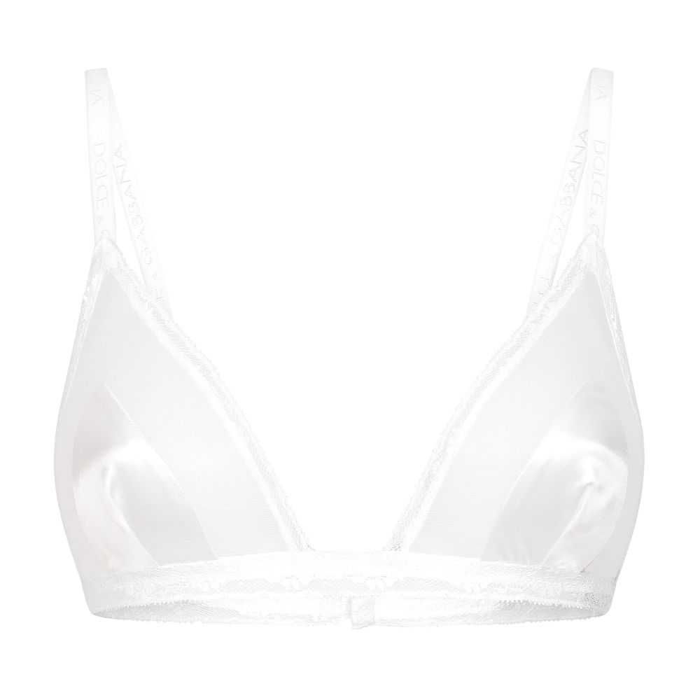 Dolce & Gabbana Satin triangle bra with lace