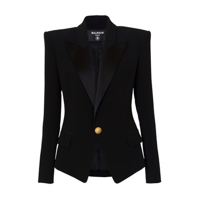 Balmain 1-Button crêpe jacket