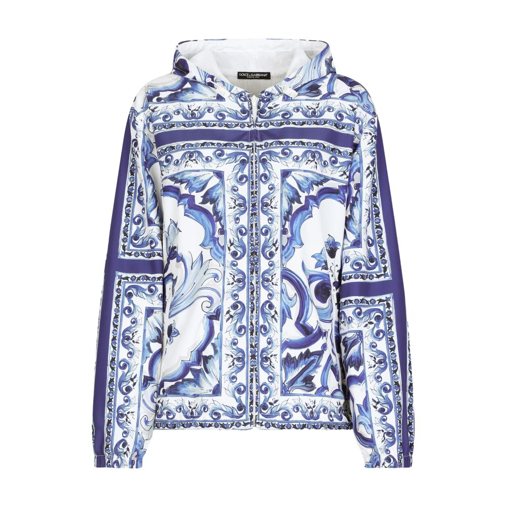 Dolce & Gabbana Majolica-print windbreaker with hood