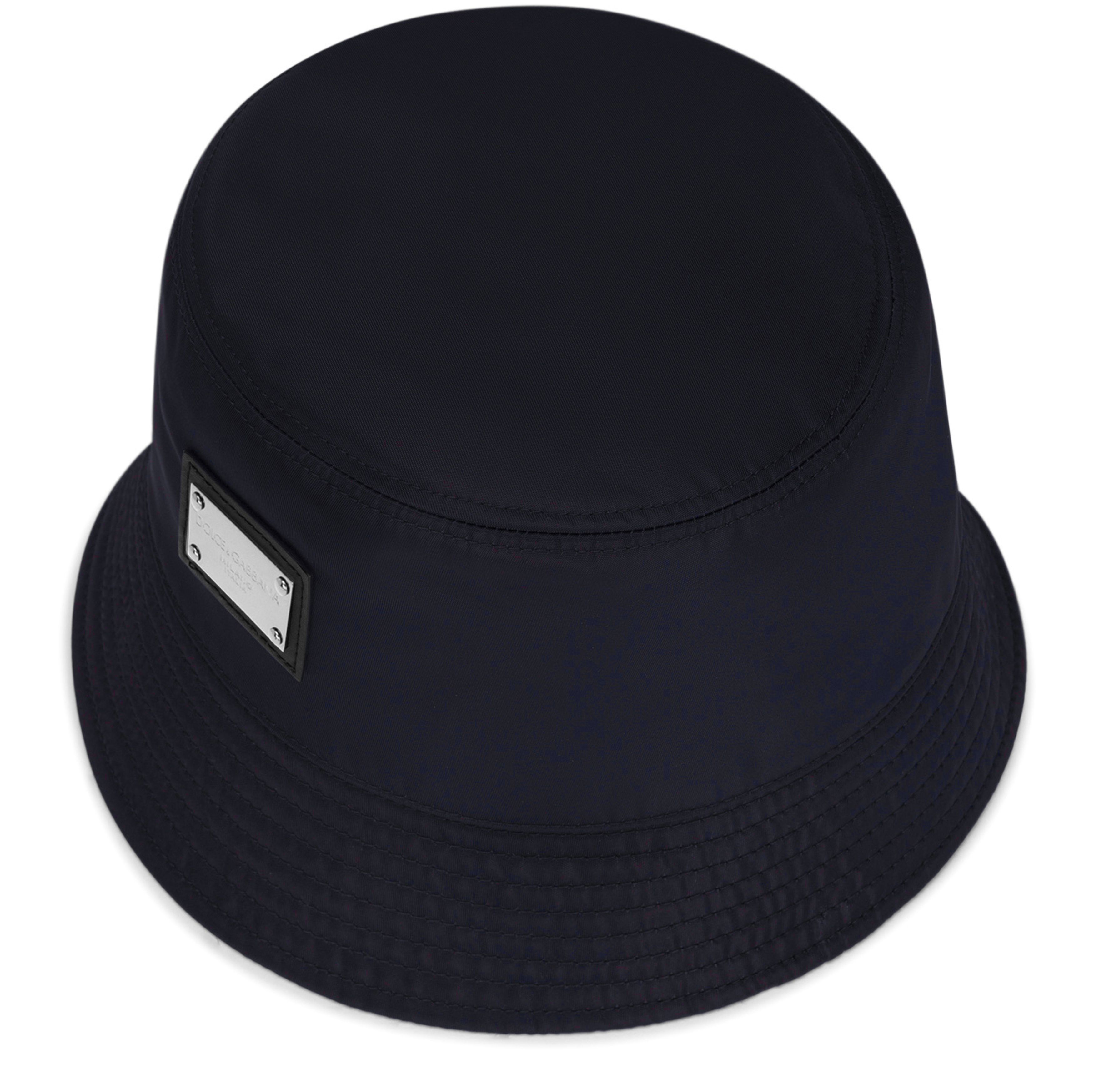 Dolce & Gabbana Nylon bucket hat with branded plate