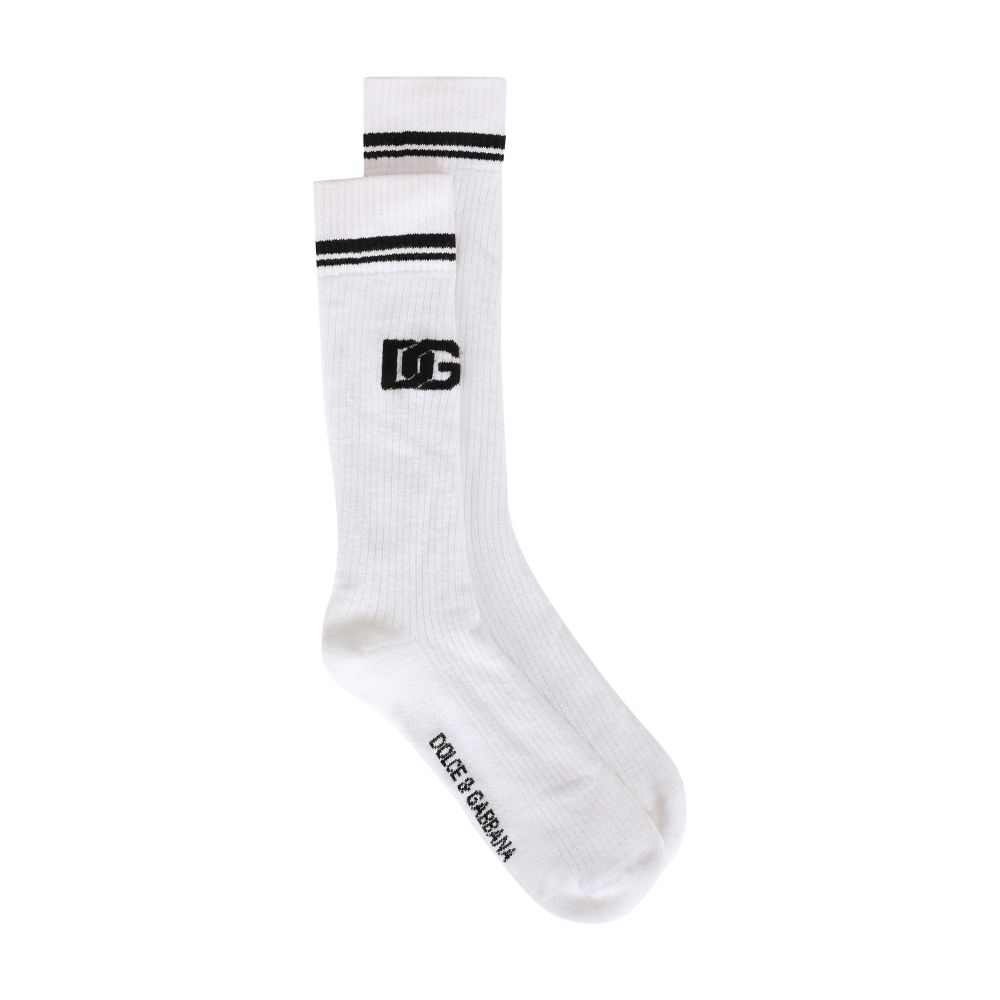 Dolce & Gabbana Cotton jacquard socks with DG logo