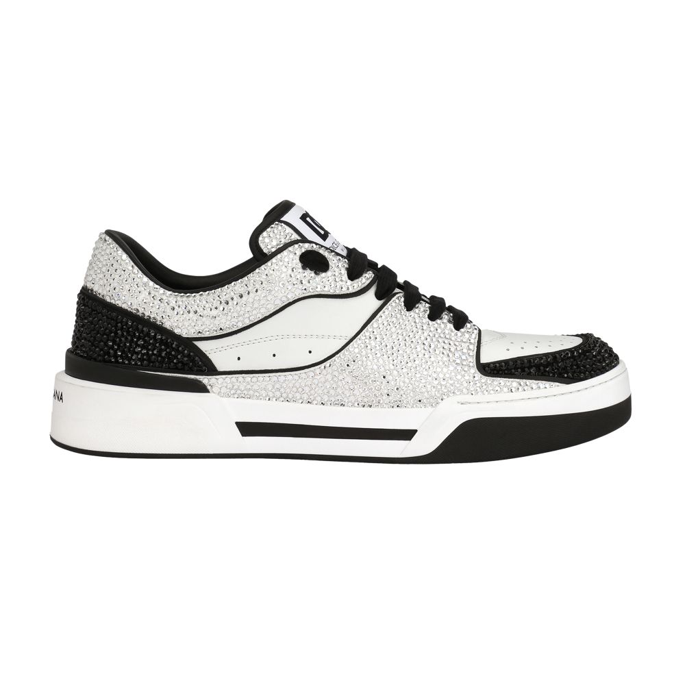 Dolce & Gabbana New Roma Calfskin Leather Sneakers with Thermoset Crystals