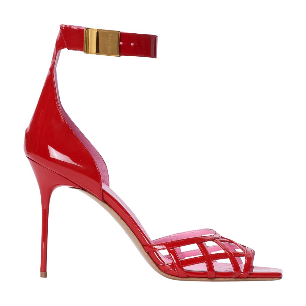 Balmain Uma patent leather openwork sandals