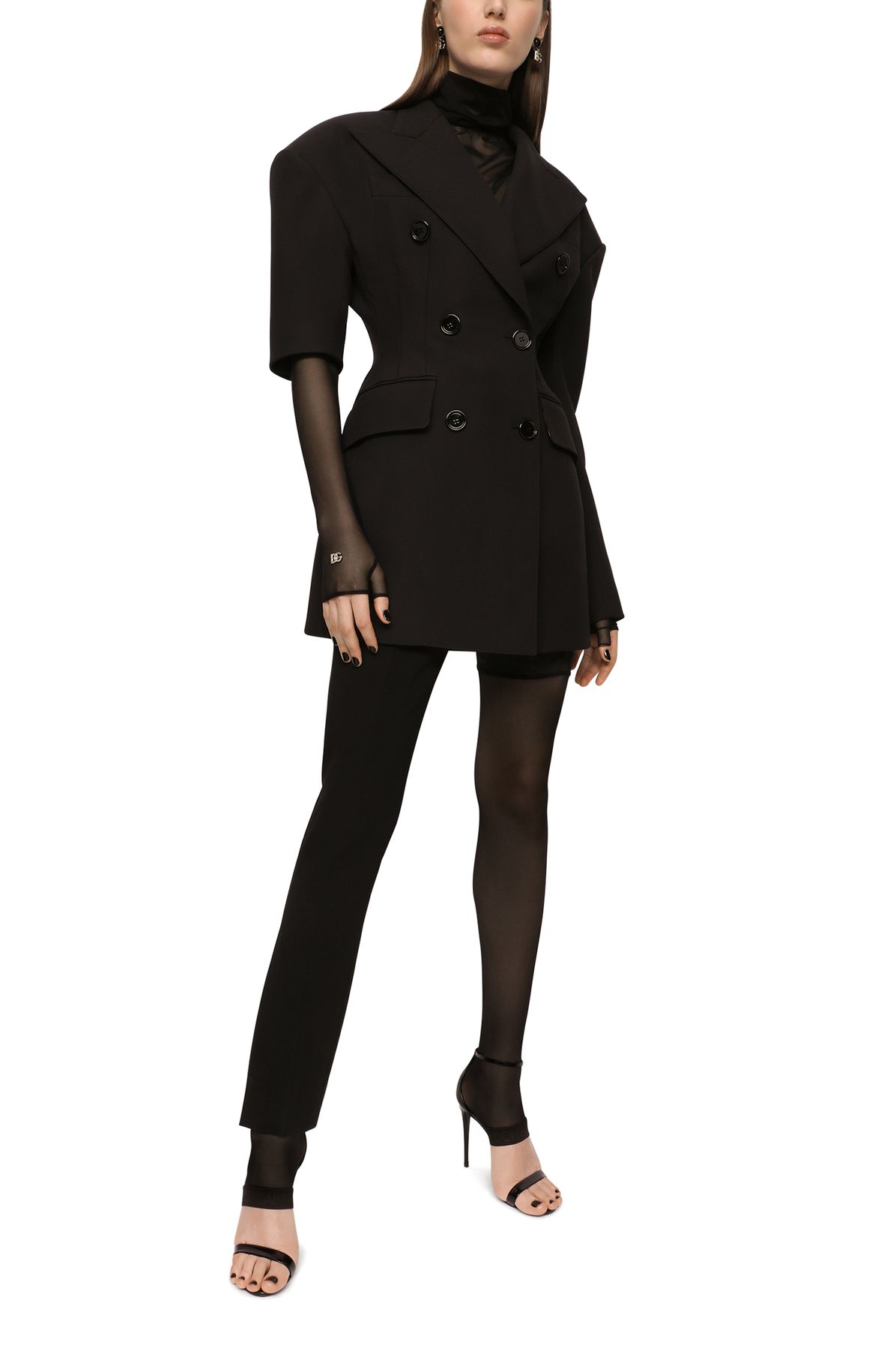 Dolce & Gabbana Double crepe jacket with asymmetrical sleeves