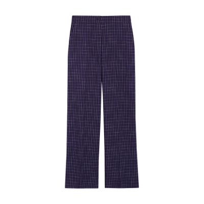  Indigo checked suit trousers