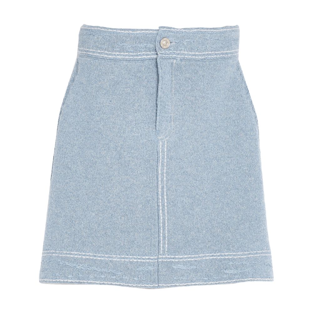 Barrie Denim cashmere and cotton skirt