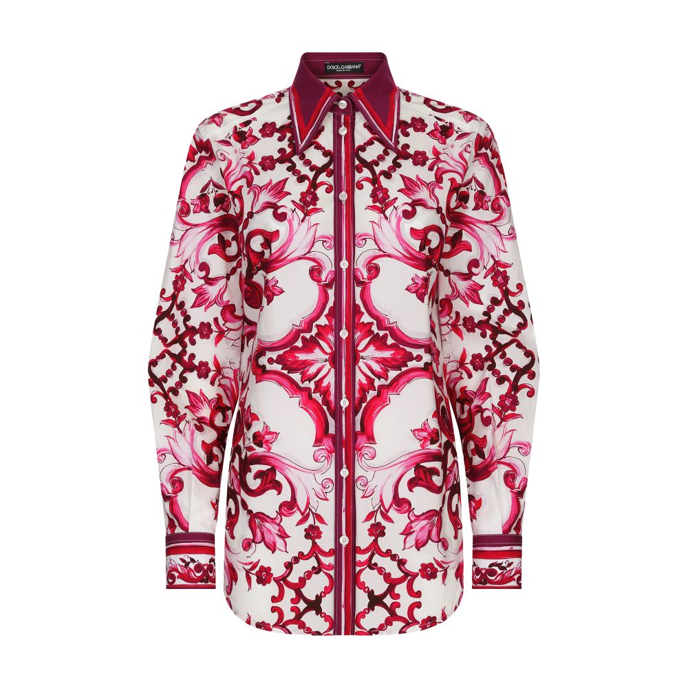 Dolce & Gabbana Majolica-print poplin shirt