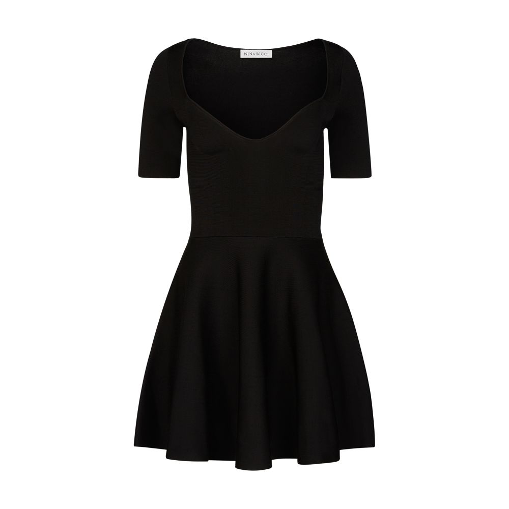 Nina Ricci Heart neckline flared dress