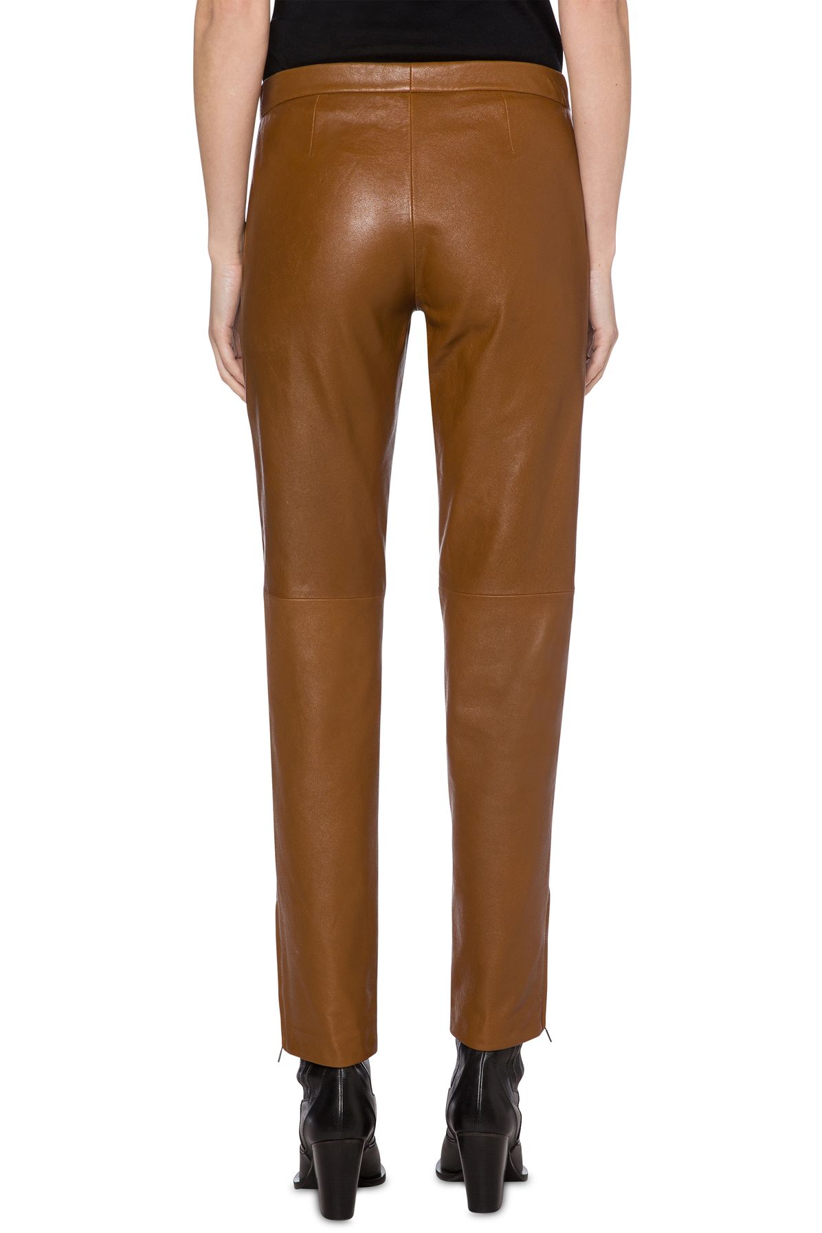 Alberta Ferretti Nappa leather cigarette trousers