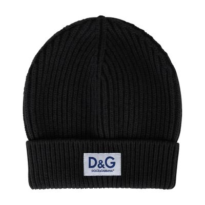 Dolce & Gabbana Knit cashmere hat with D & G patch