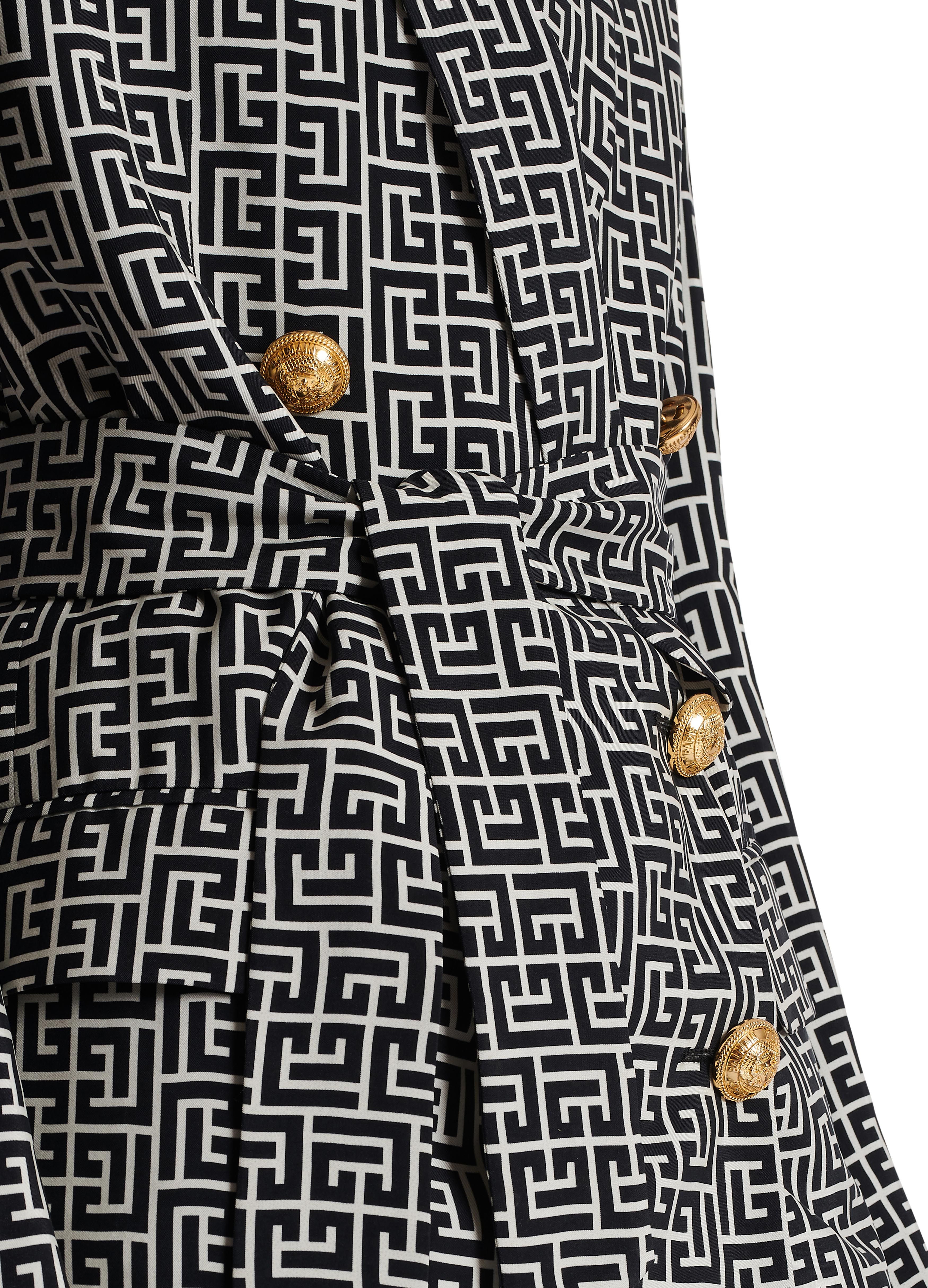 Balmain Monogram printed jacket with shawl collar