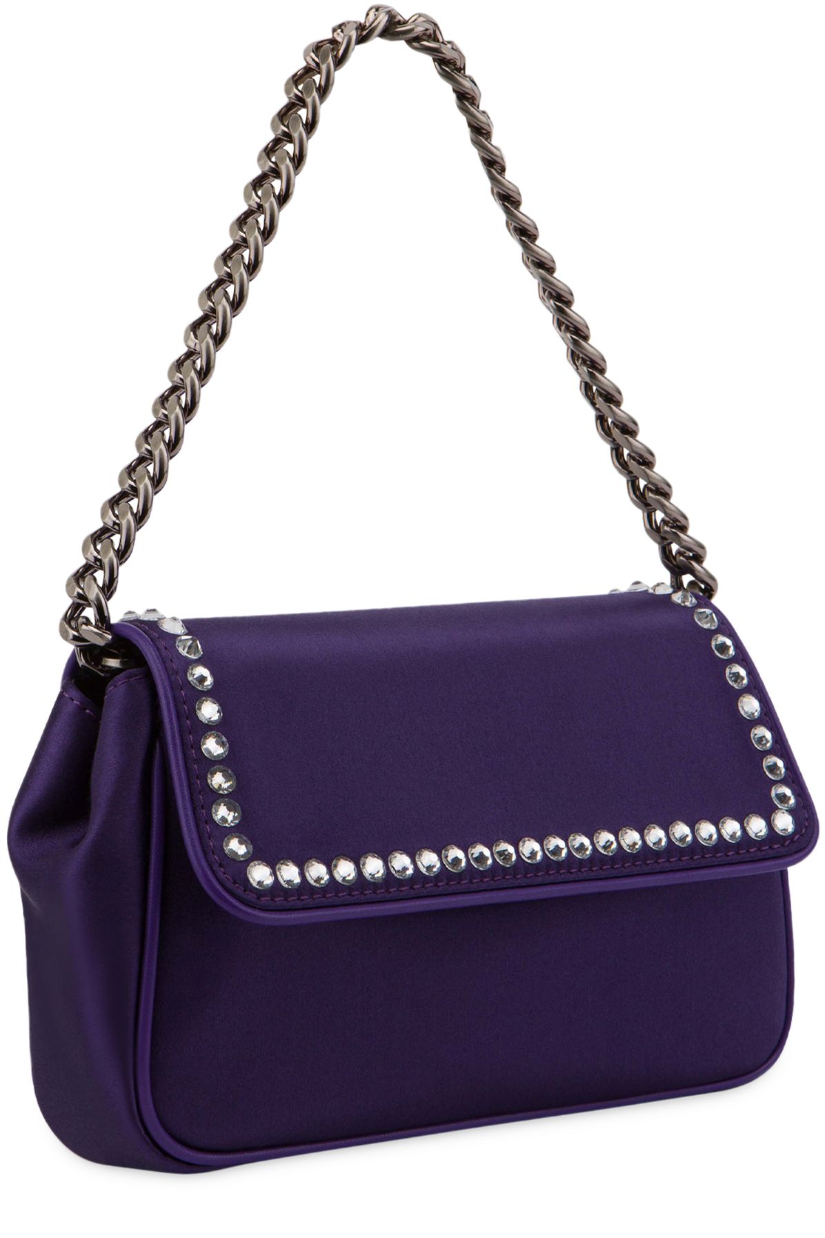 Alberta Ferretti Evening Strass satin bag