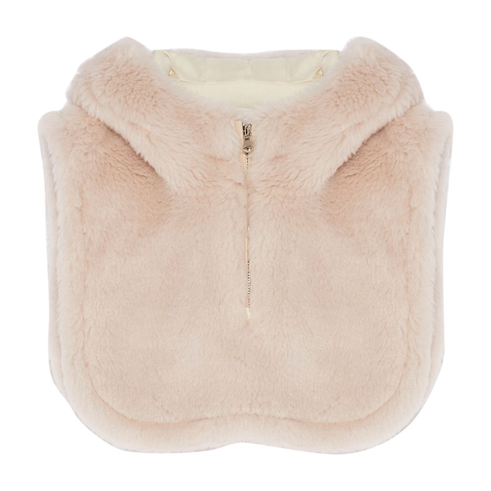 Yves Salomon Hooded bib in woven natural wool