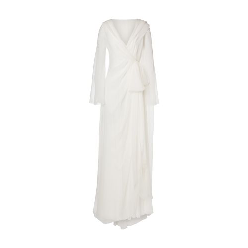 Alberta Ferretti Eco-sustainable chiffon hooded dress