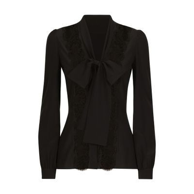 Dolce & Gabbana Silk shirt with lace inlay