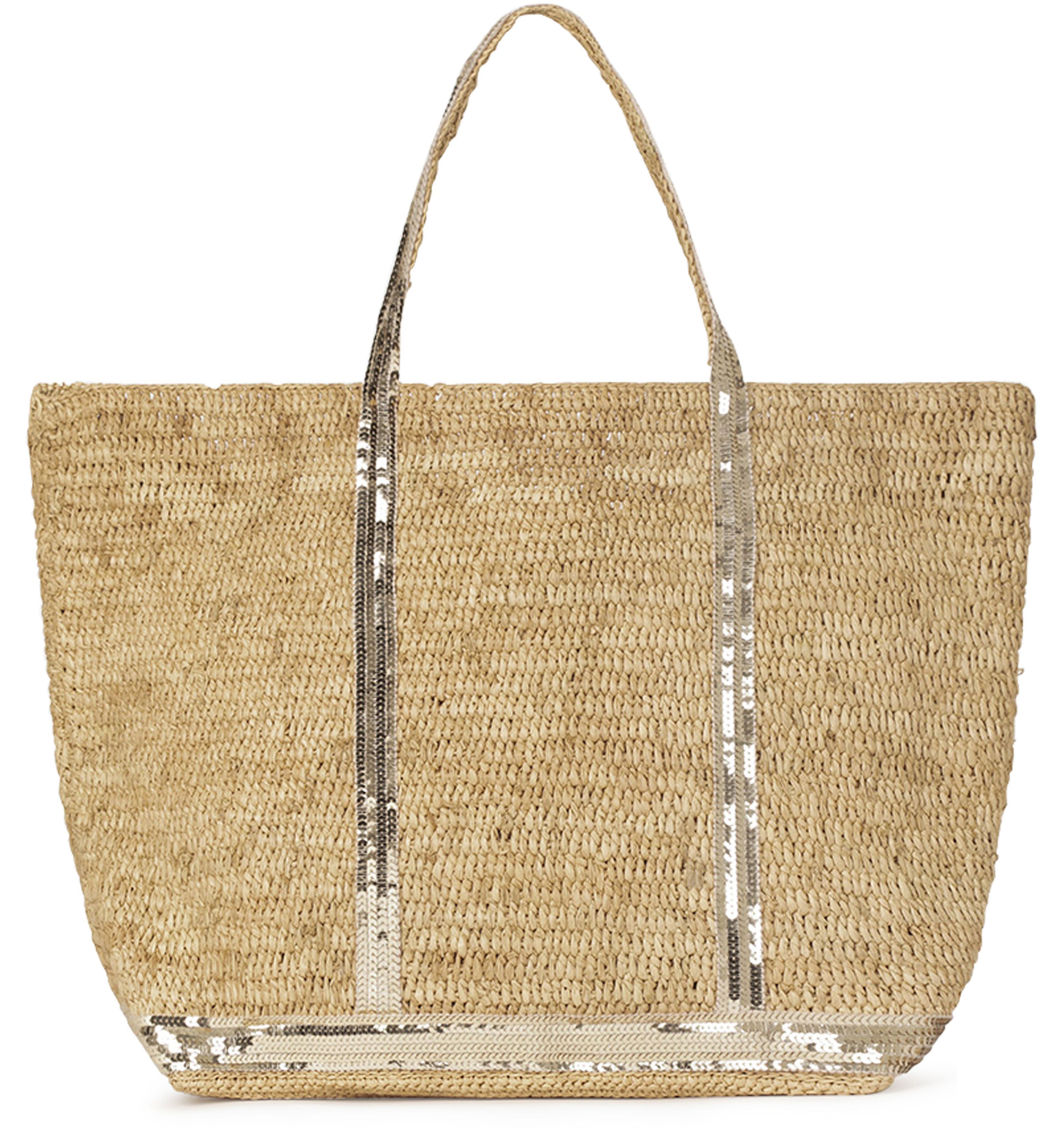  Raffia and sequins XL Cabas Tote