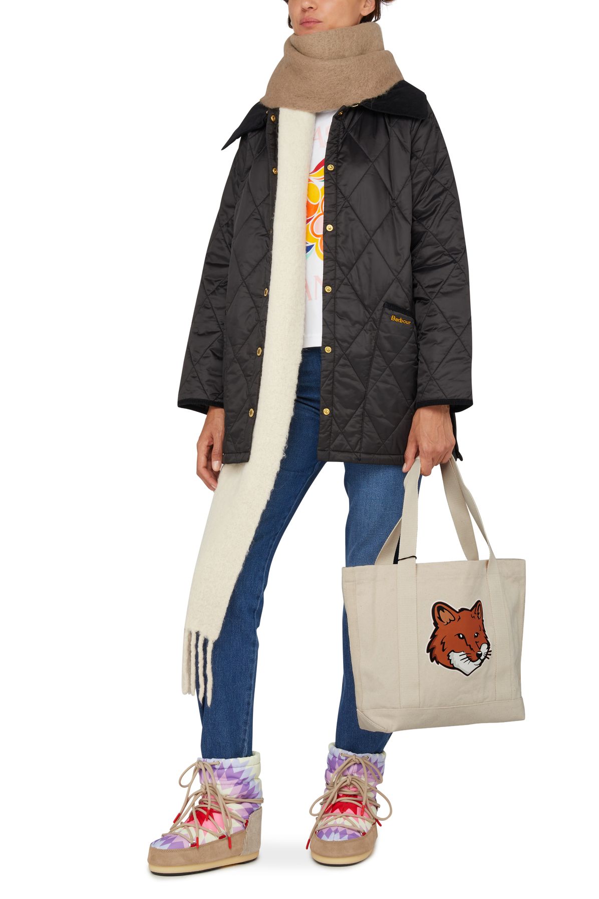 Maison Kitsuné Fox head tote bag