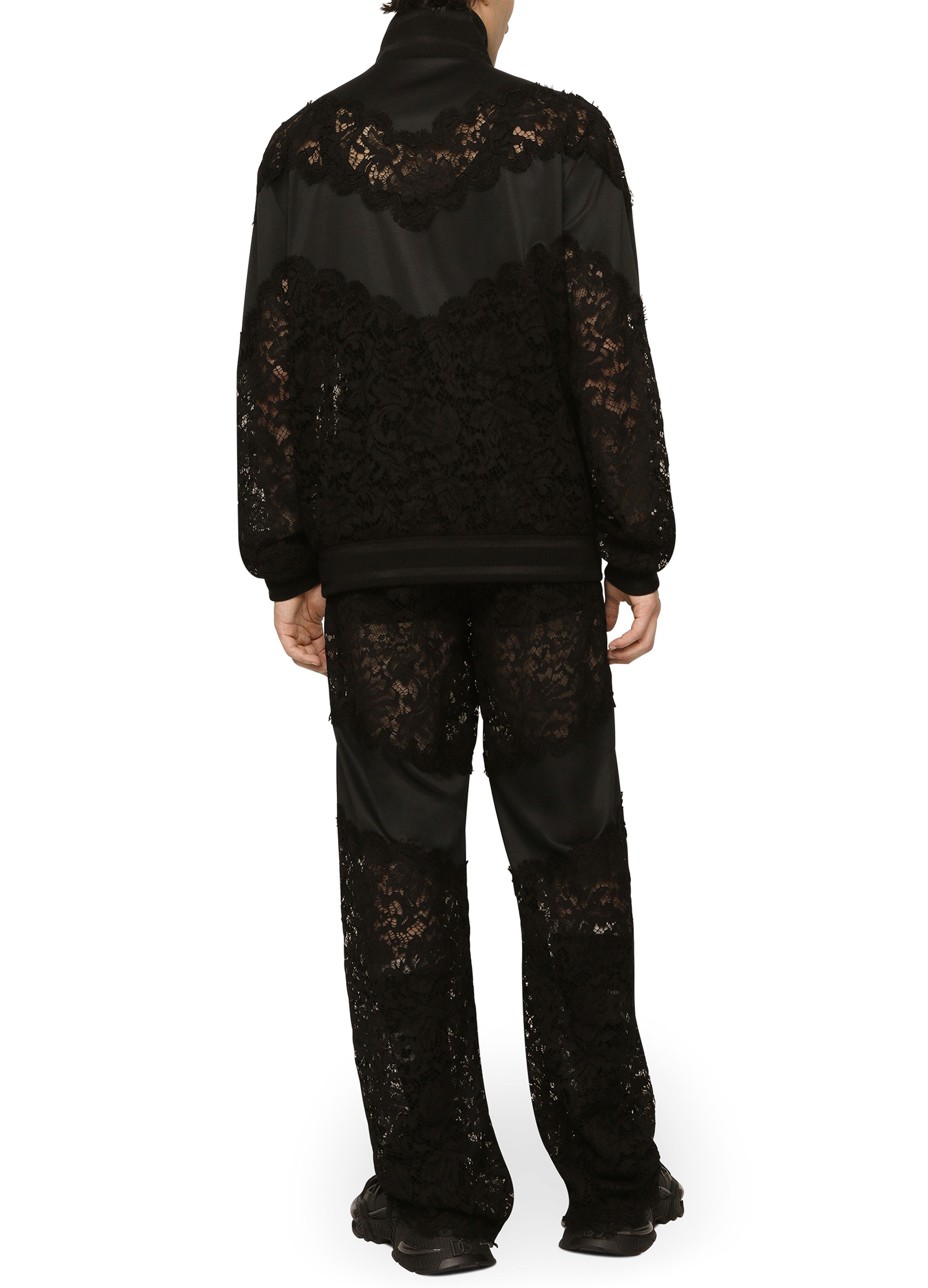 Dolce & Gabbana Cordonetto lace and technical jersey sweatshirt