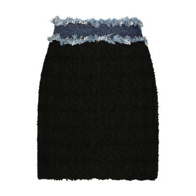 Dolce & Gabbana Tweed and denim miniskirt