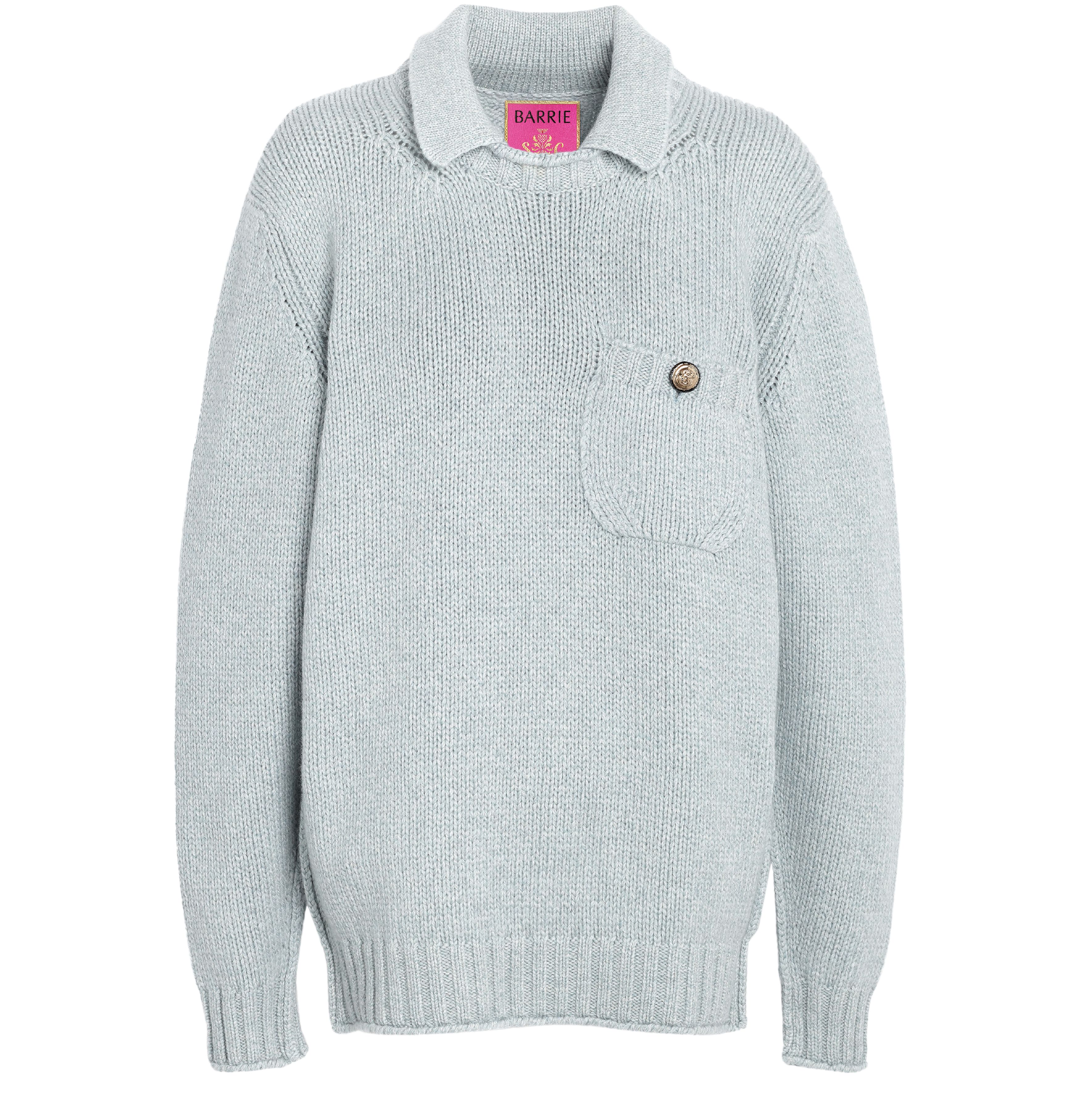 Barrie Chunky cashmere jumper with polo shirt collar