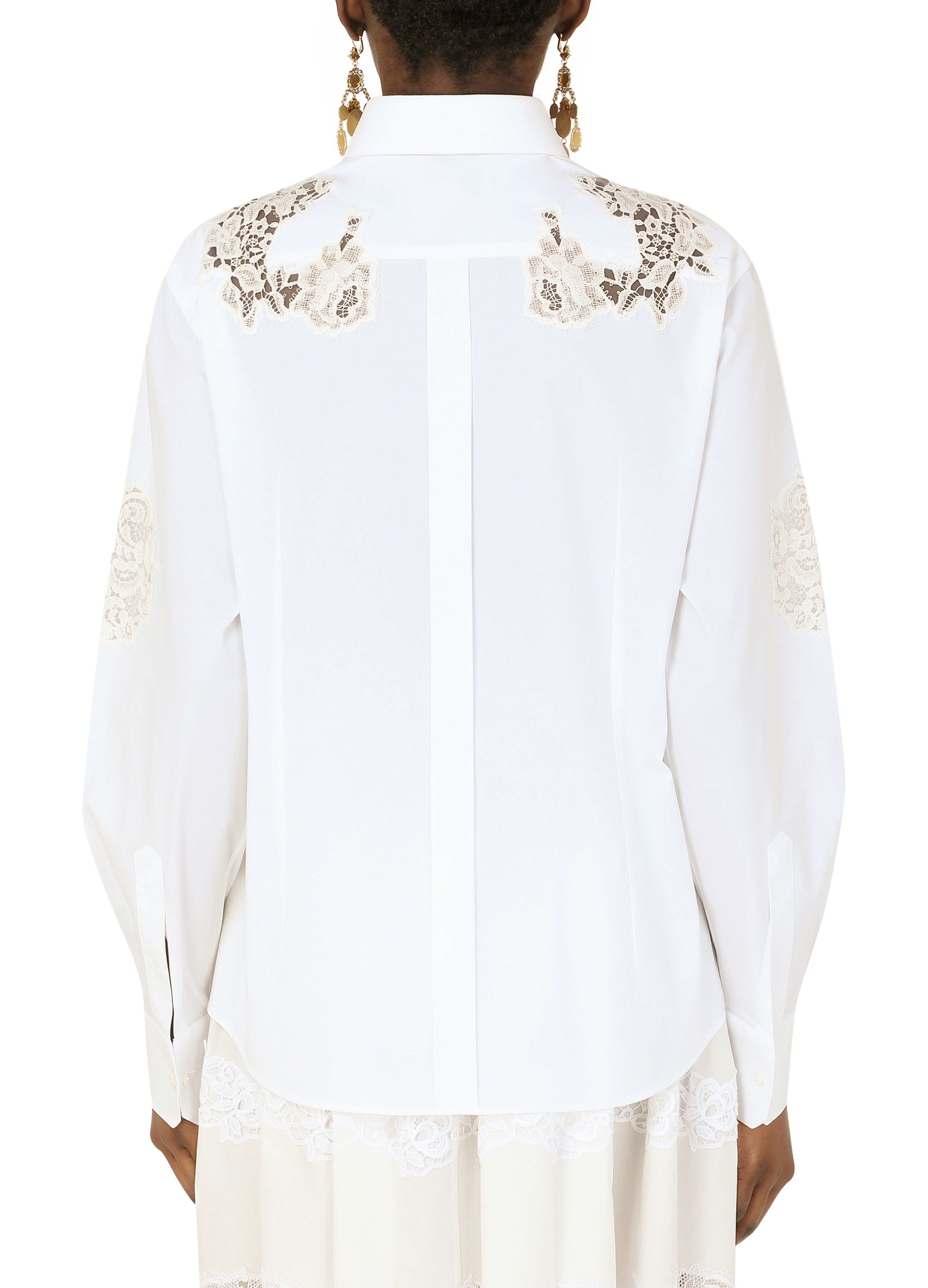 Dolce & Gabbana Poplin shirt with lace openwork