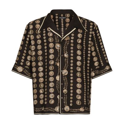 Dolce & Gabbana Hawaiian Monete Print Silk Shirt