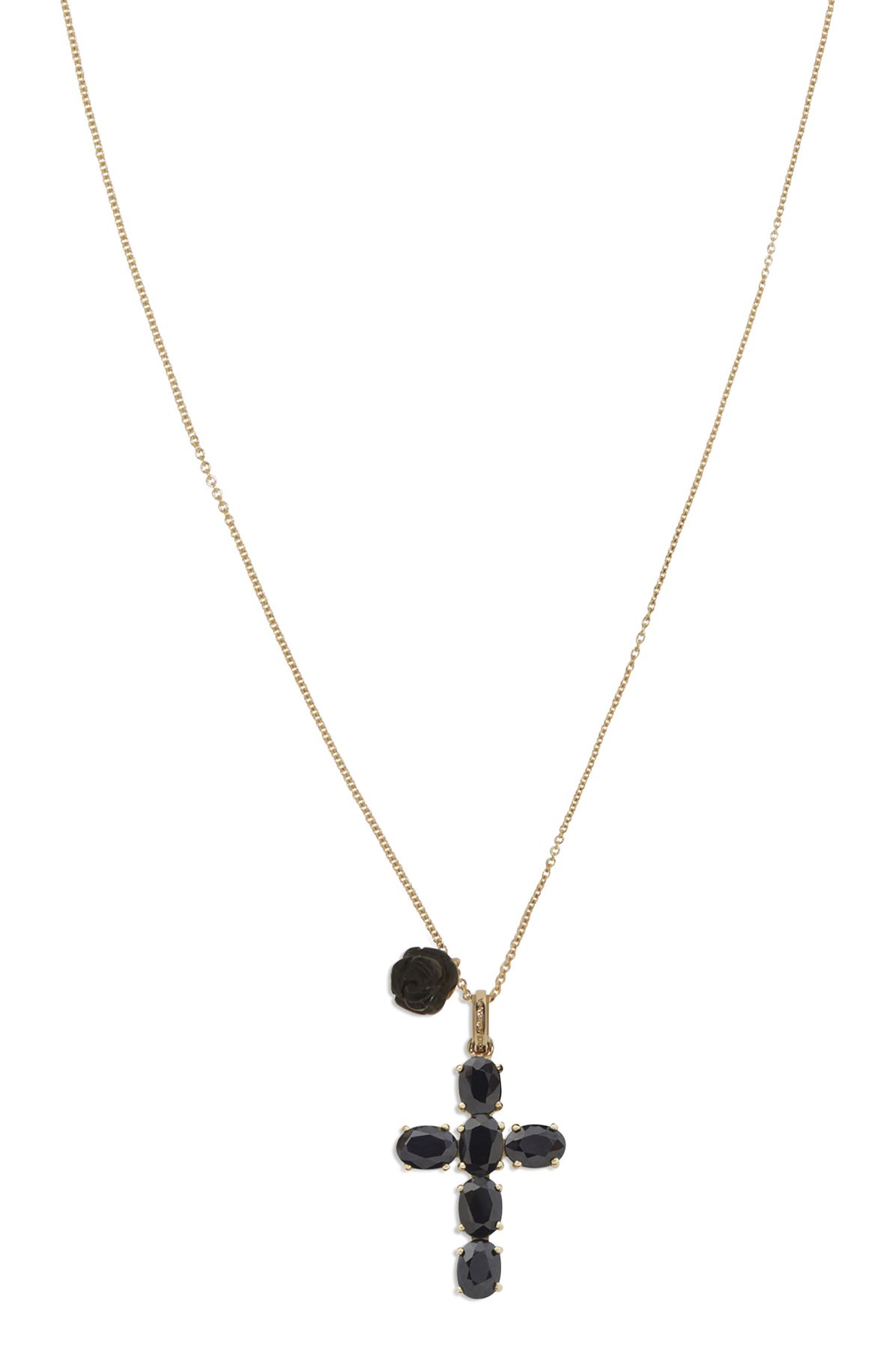 Dolce & Gabbana Devotion pendant in yellow gold with black sapphires