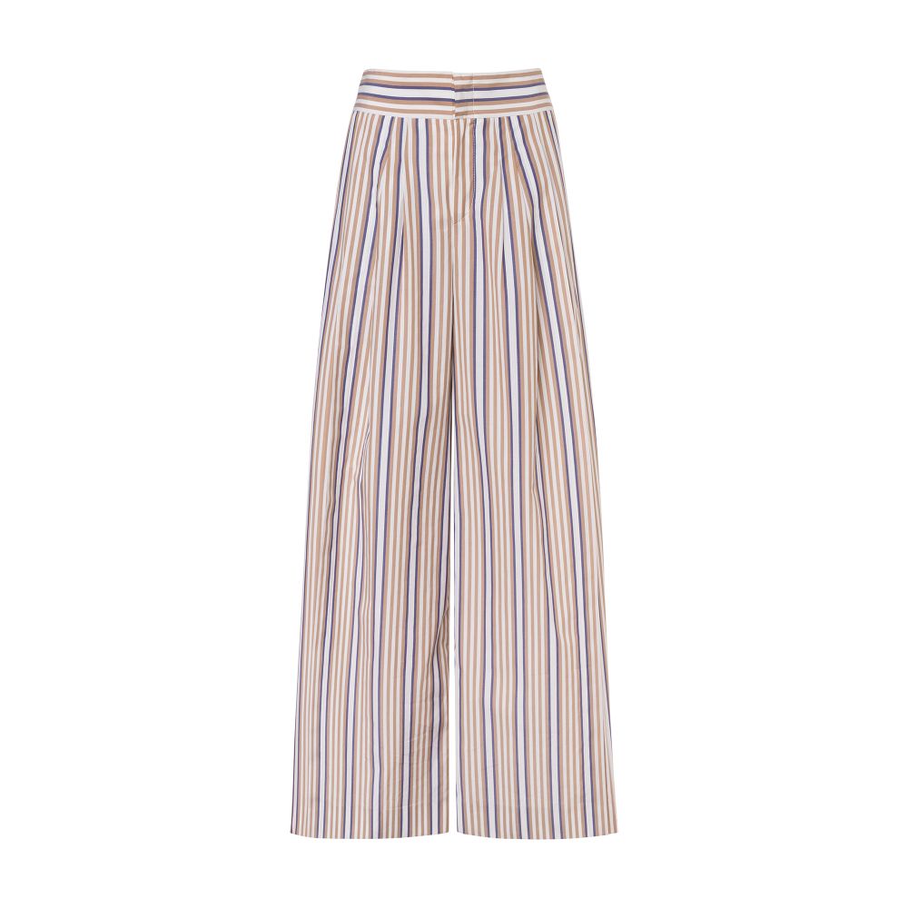 Alberta Ferretti Oversized trousers in striped poplin