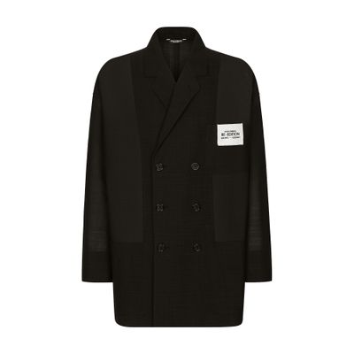 Dolce & Gabbana Oversize double-breasted technical cotton jacket