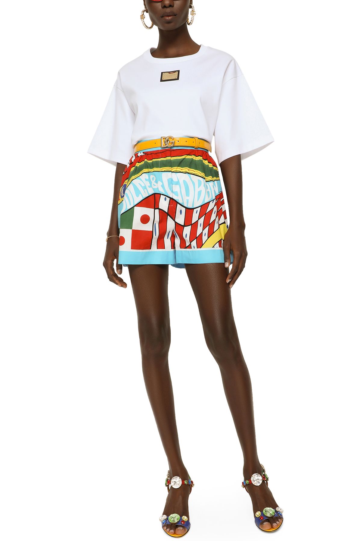 Dolce & Gabbana Cotton Shorts with Carretto Print