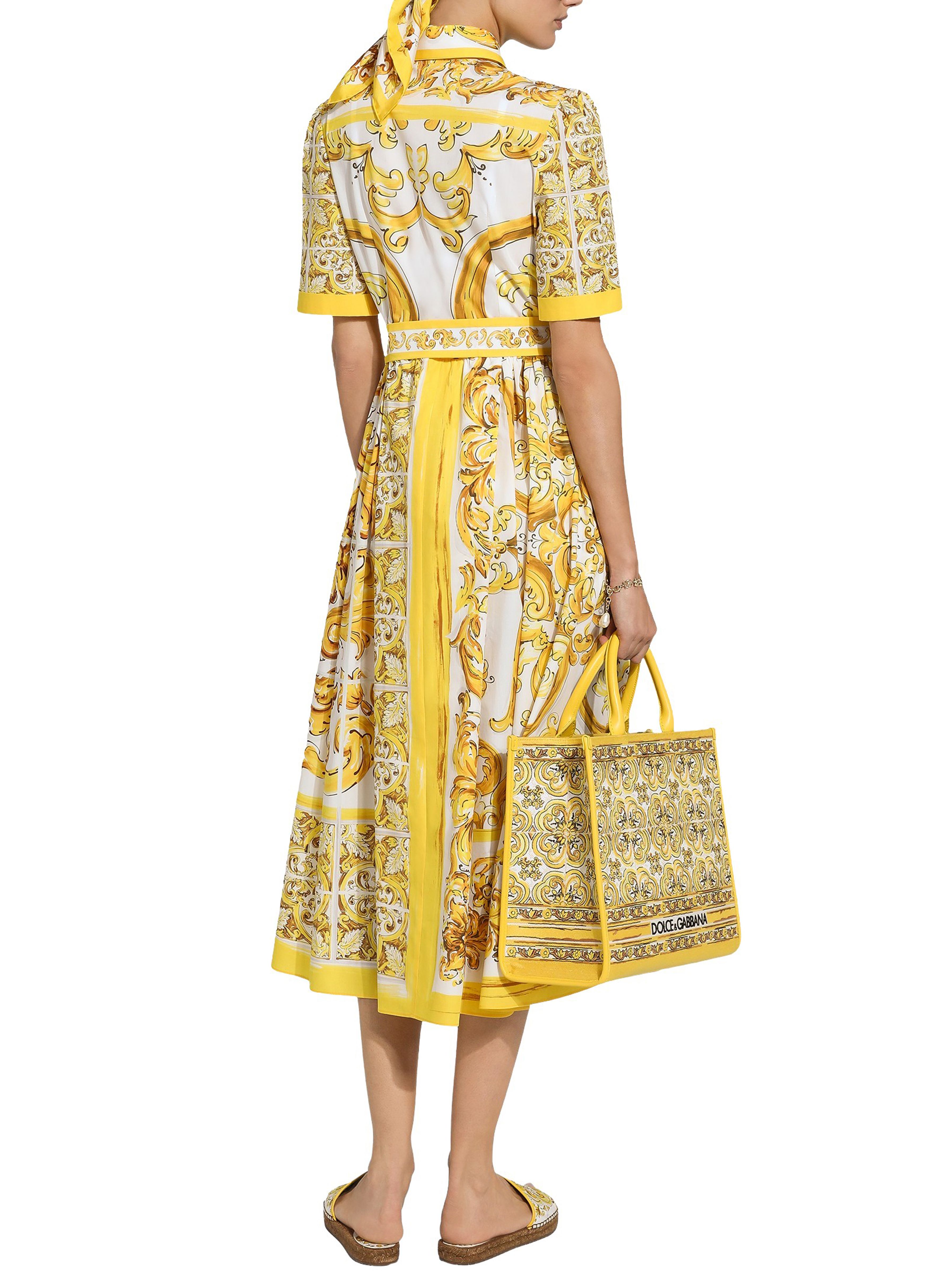 Dolce & Gabbana Majolica poplin midi shirt dress