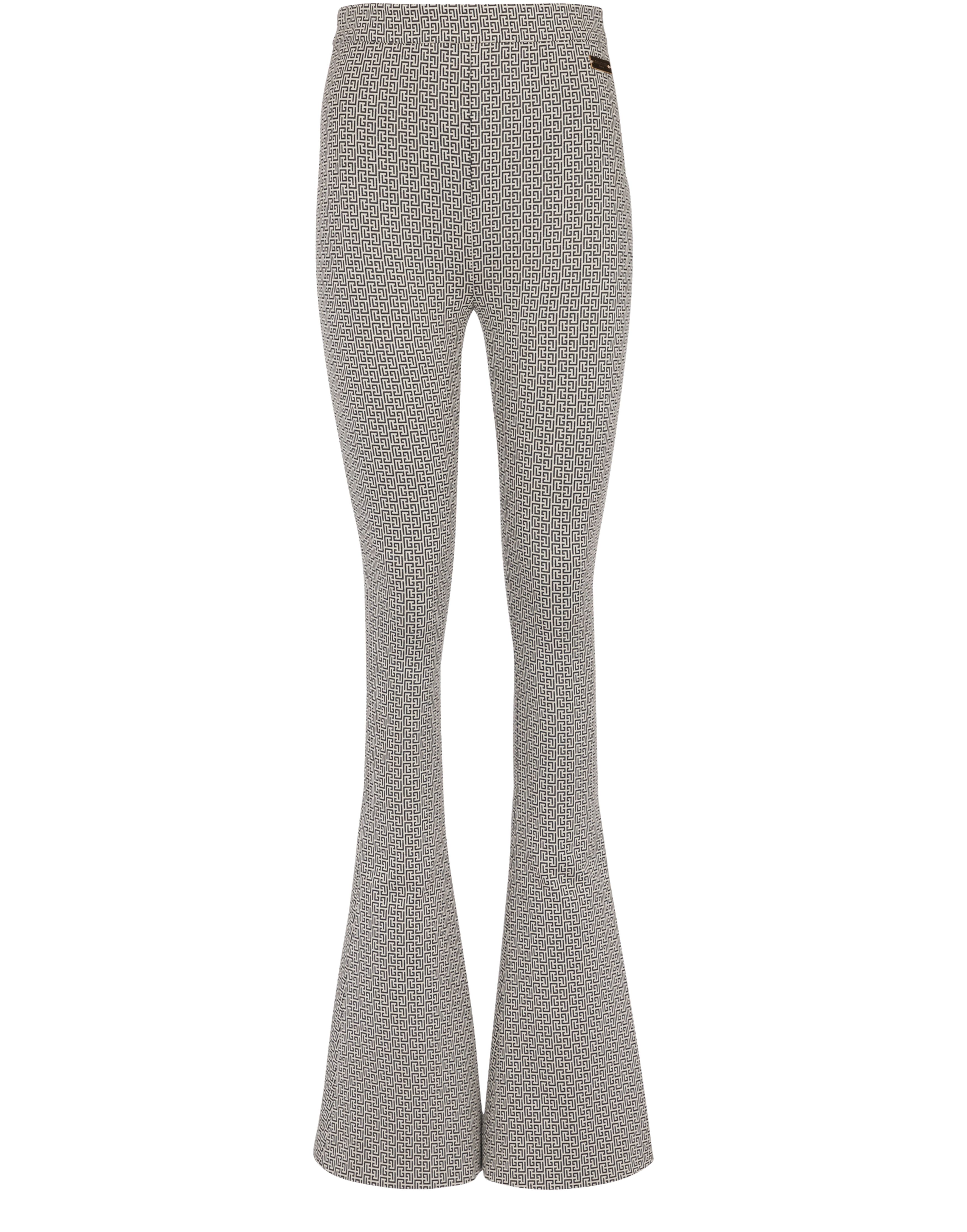 Balmain Flare pants in monogrammed jaquard