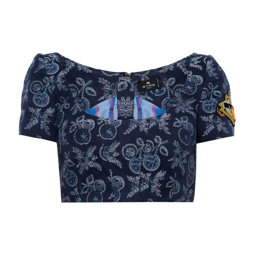 Etro Cropped top with jacquard pattern