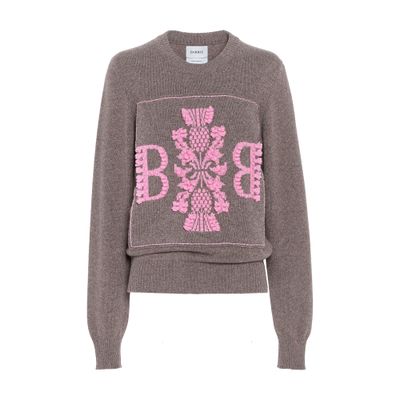 Barrie 3D cashmere logo round-neck jumper