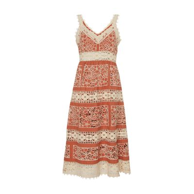  Joah embroidery sleeveless midi dress