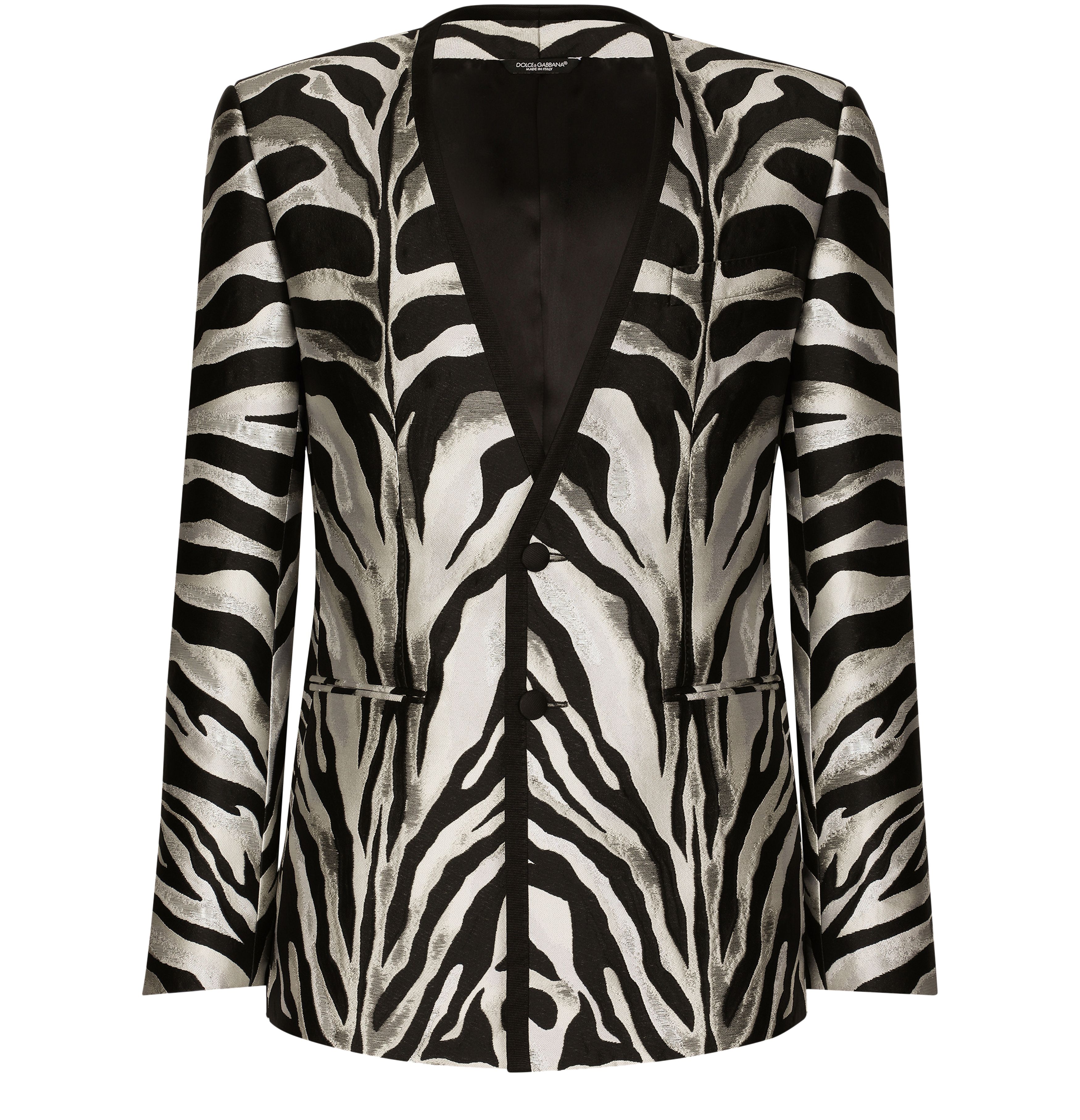 Dolce & Gabbana Zebra-design lamé jacquard Sicilia-fit jacket